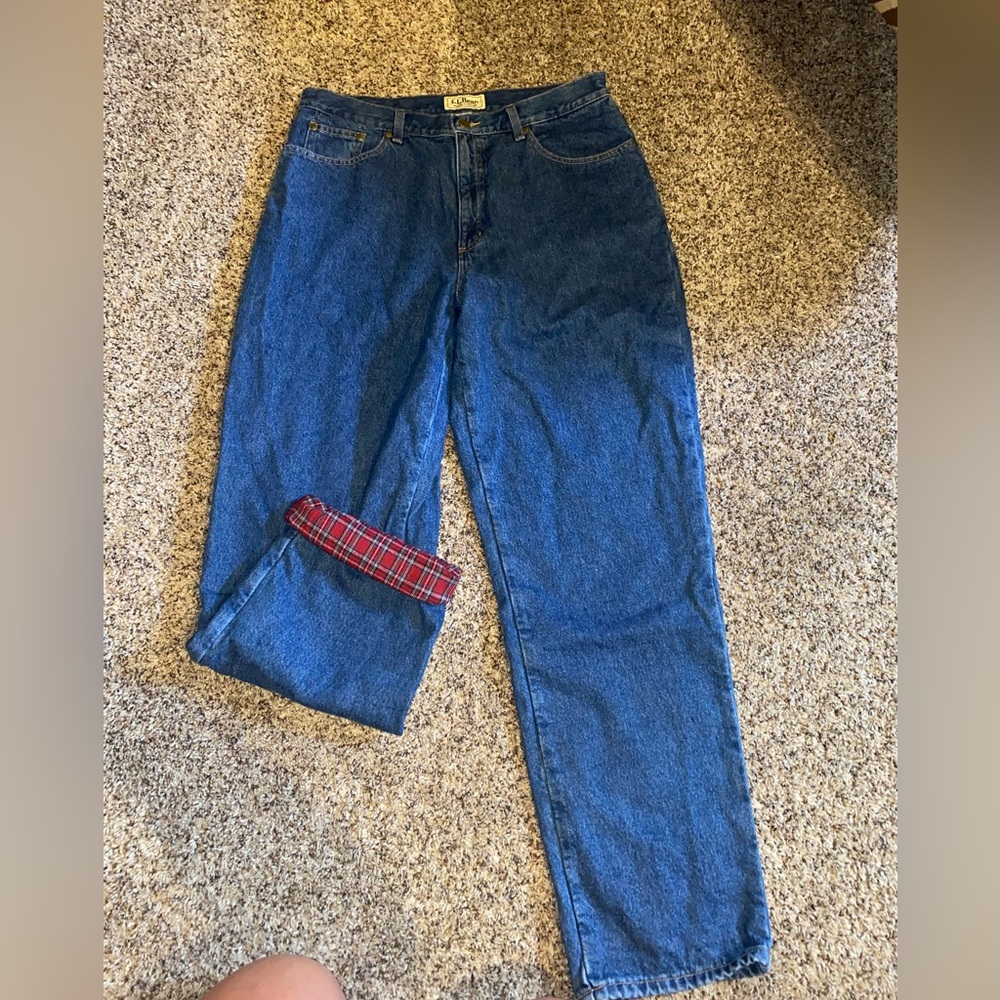 Vintage LL Bean fleece jeans!